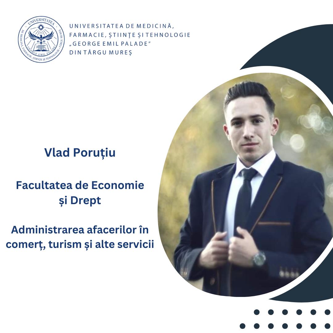 Vlad Poruțiu, Facultatea de Economie și Drept, Administrarea afacerilor în comerț, turism și alte servicii (master)  –