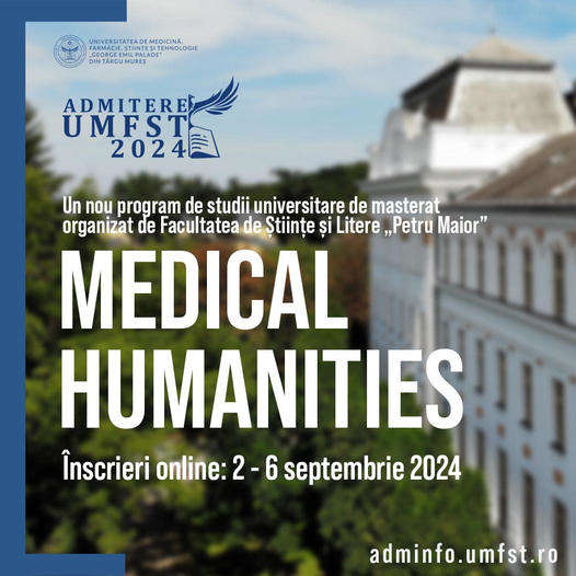 Admitere la noul masterat de la UMFST, Medical Humanities, o perspectivă umanistă a medicinei şi sănătăţii