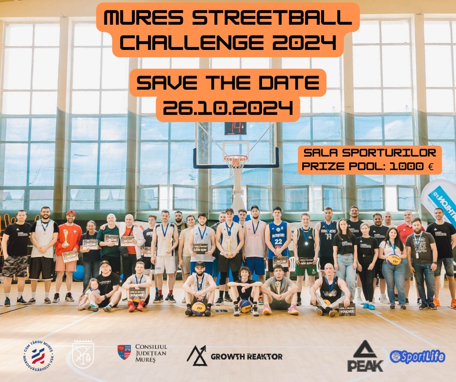 Streetball Challenge 2024 în octombrie la Târgu Mureș