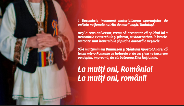 (P) VOCEA TA CONTEAZĂ! Duminică IEȘI LA VOT! La mulți ani, România! La mulți ani, români!