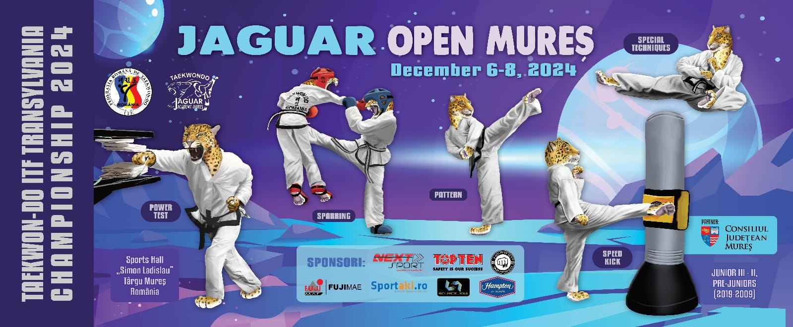 Jaguar Open Mureș Transilvania Taekwon-do ITF în weekend la Târgu Mureș