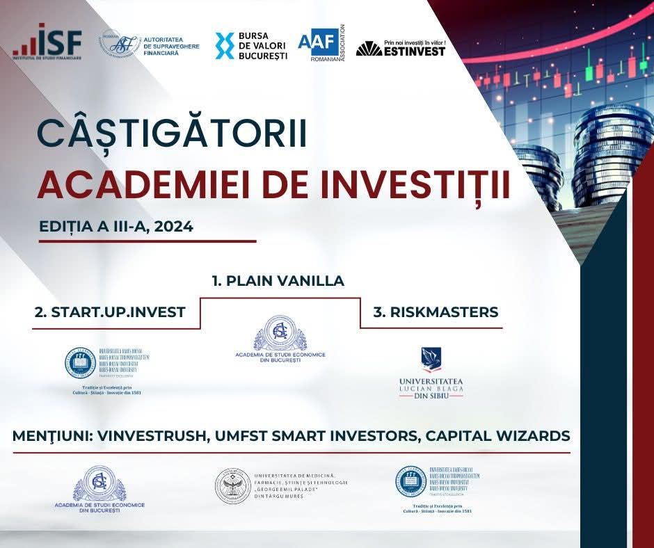 Mențiune pentru Echipa UMFST Smart Investors la a treia ediție a Academiei de Investiții