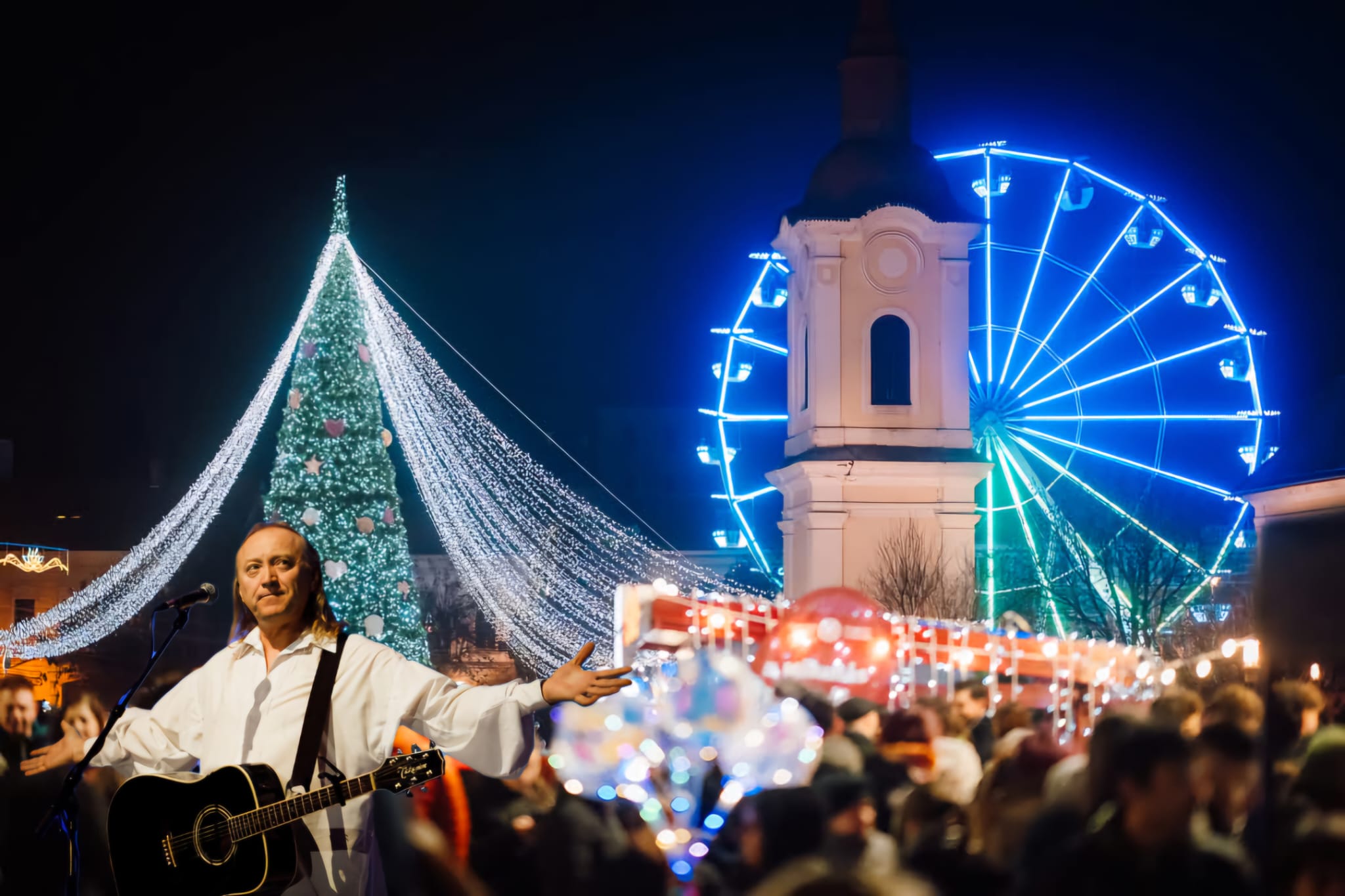 Ştefan Hruşcă, concert de colinde la Târgul de Crăciun din Târgu Mureș în luna decembrie