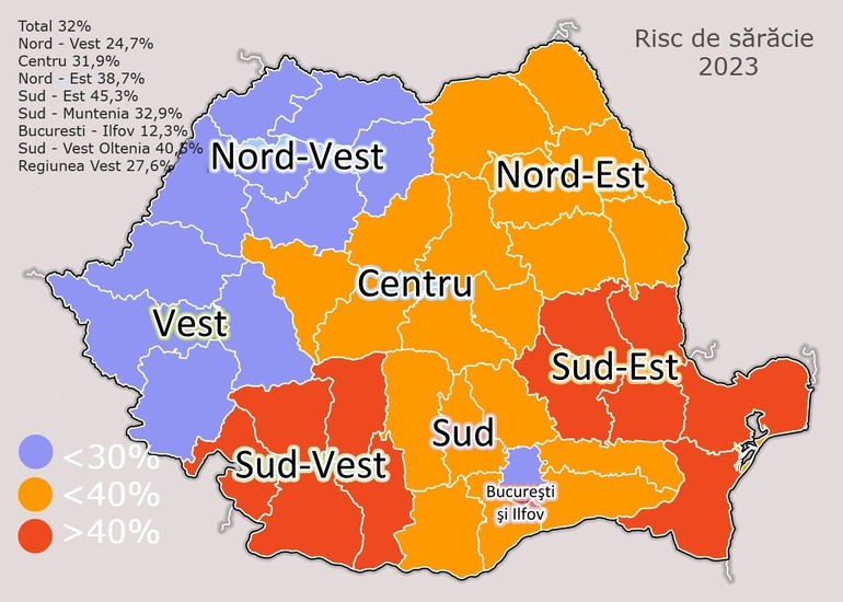 Cum se poziționează județul Mureș pe Harta Sărăciei din România