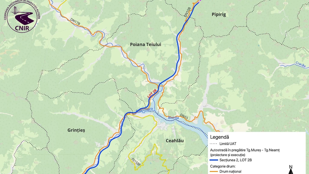 Autostrada Unirii A8: Termenul de depunere a ofertelor pentru lotul Grințieș – Pipirig, prelungit