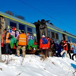 Tren deraiat la Malnaș Băi