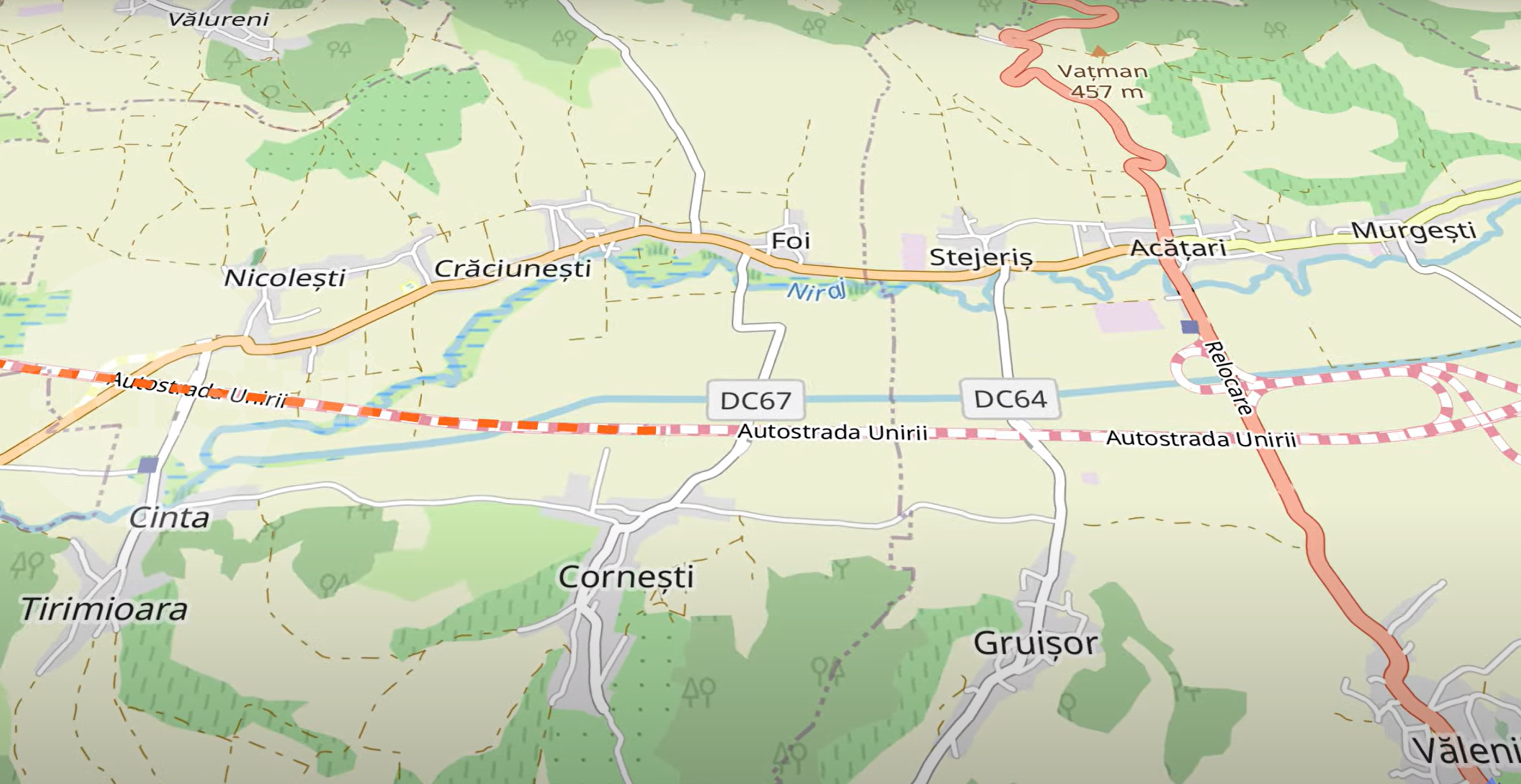 Prima filmare din drona cu traseul A3-A8, de la capatul A3 spre Acatari si Miercurea Nirajului (Video)