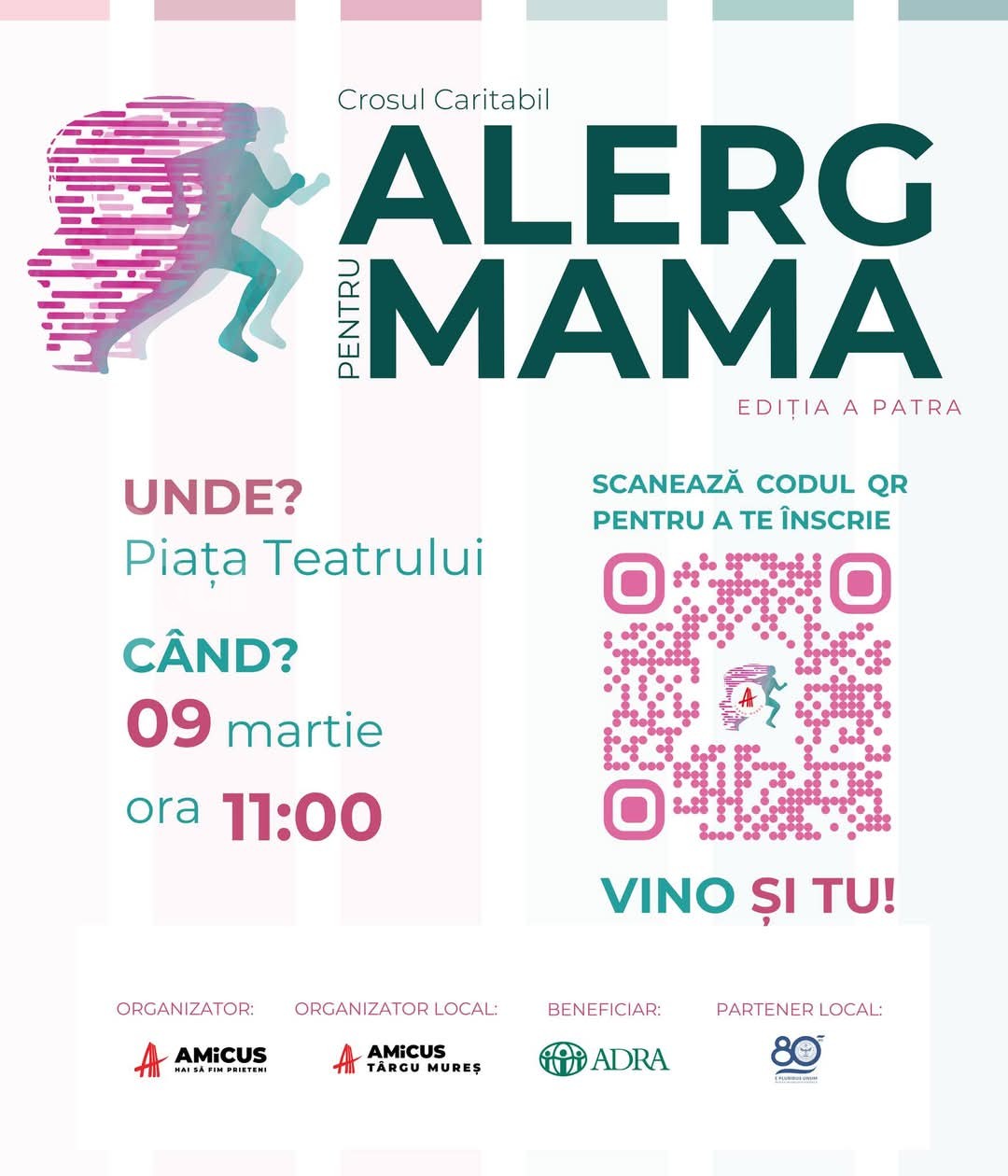 Cros caritabil „Alerg pentru Mama” în Piața Teatrului