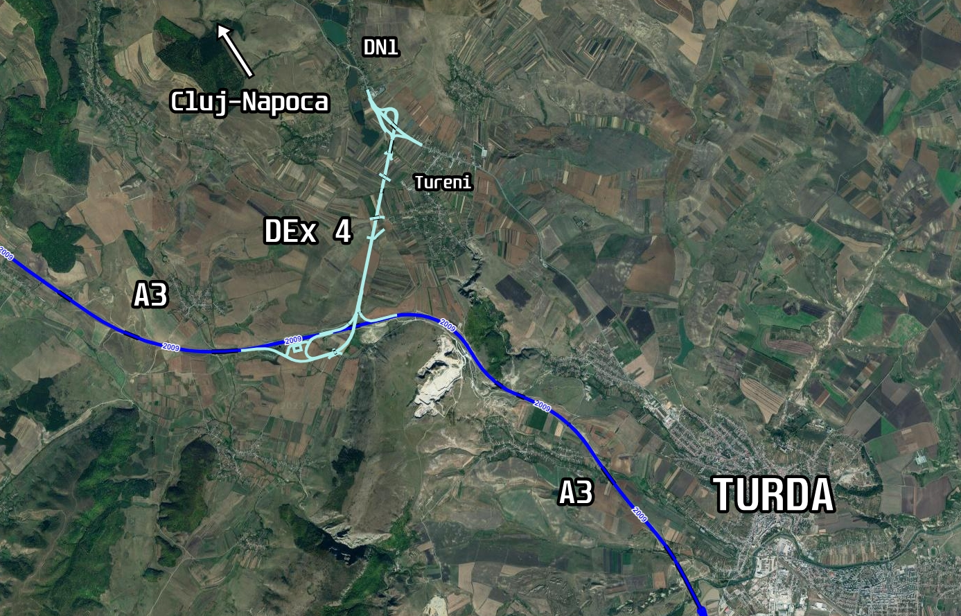 Drumul Expres DEx4 A3 – Tureni/DN1 va fi gata pentru deschiderea traficului în luna iunie