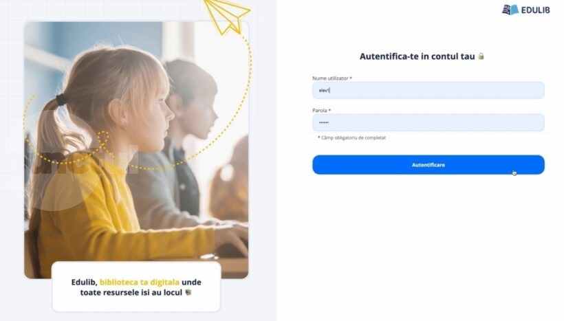 Acces pentru profesori și elevi în Biblioteca Școlară Virtuală EDULIB