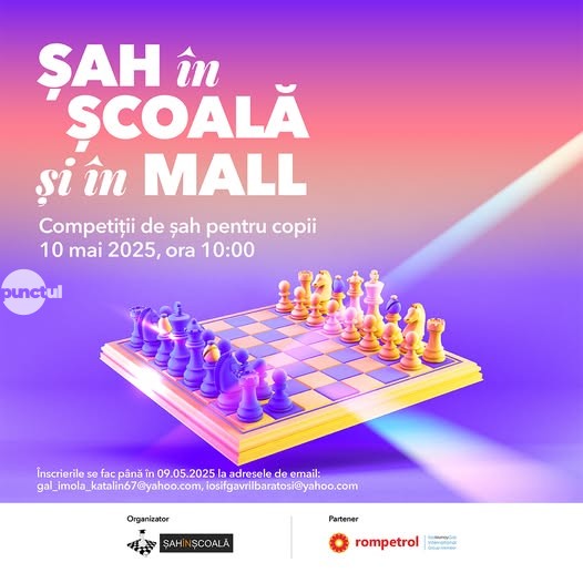 Sâmbătă cei mai buni juniori din oraș se înfruntă în competiția de șah de la Shopping City