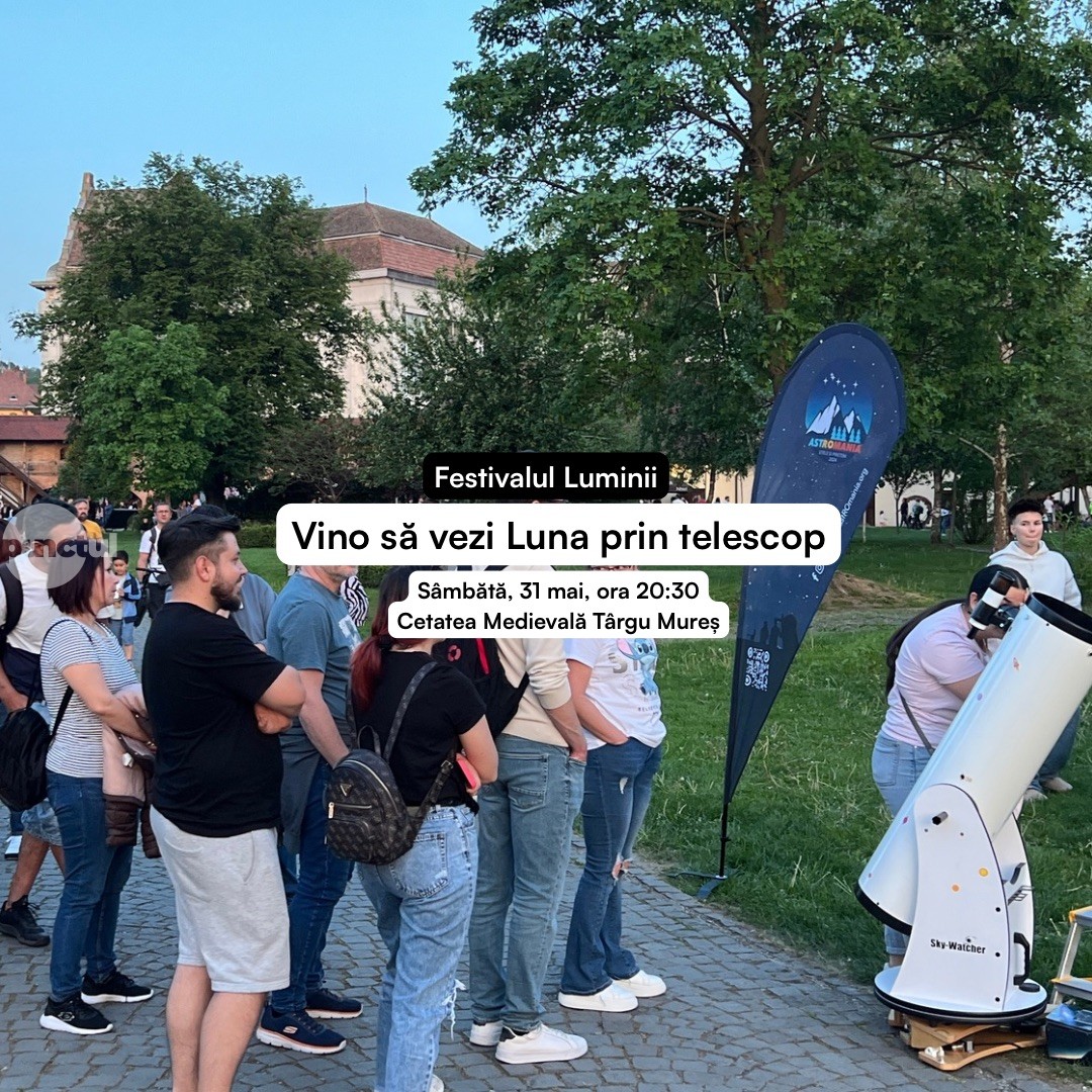 Descoperă luna prin telescop la Festivalul Luminii din Cetate