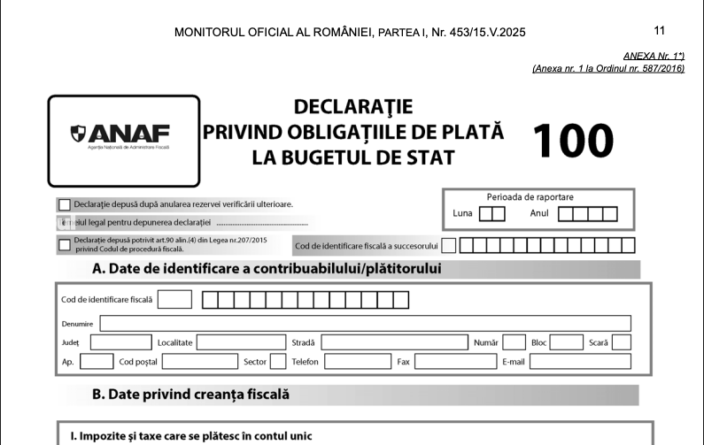 ANAF introduce oficial impozitul pe construcții în Formularul 100. Cum se va raporta taxa pe stâlp