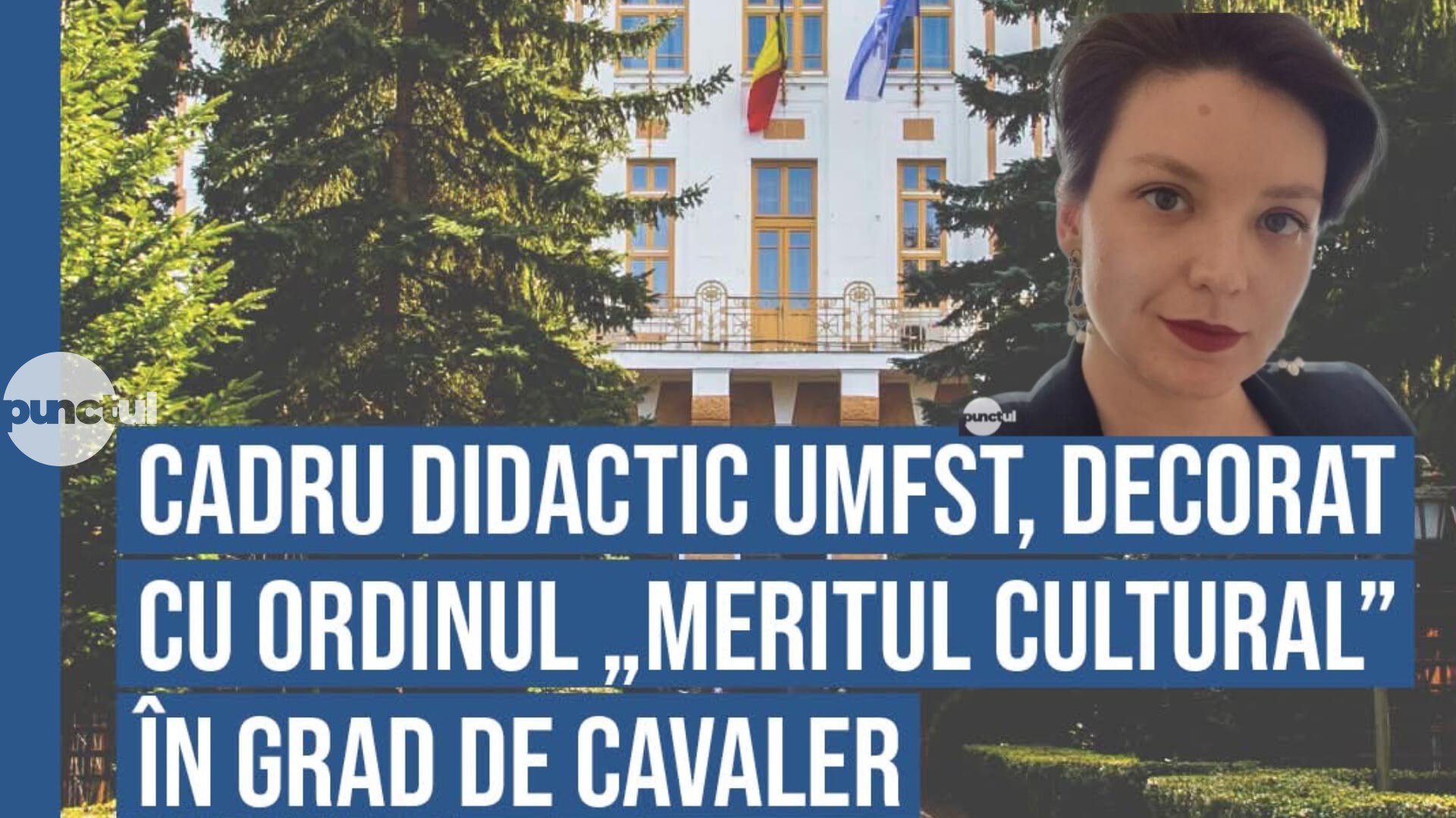 Punctul alb pentru conf. univ. dr. arh. Mara Popescu, cadru didactic la UMFST, decorată cu Ordinul „Meritul Cultural” în grad de Cavaler, Categoria I – „Arhitectura”