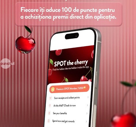 Găsește cireșele ascunse în SPOT și câștigă până la 500 de puncte!