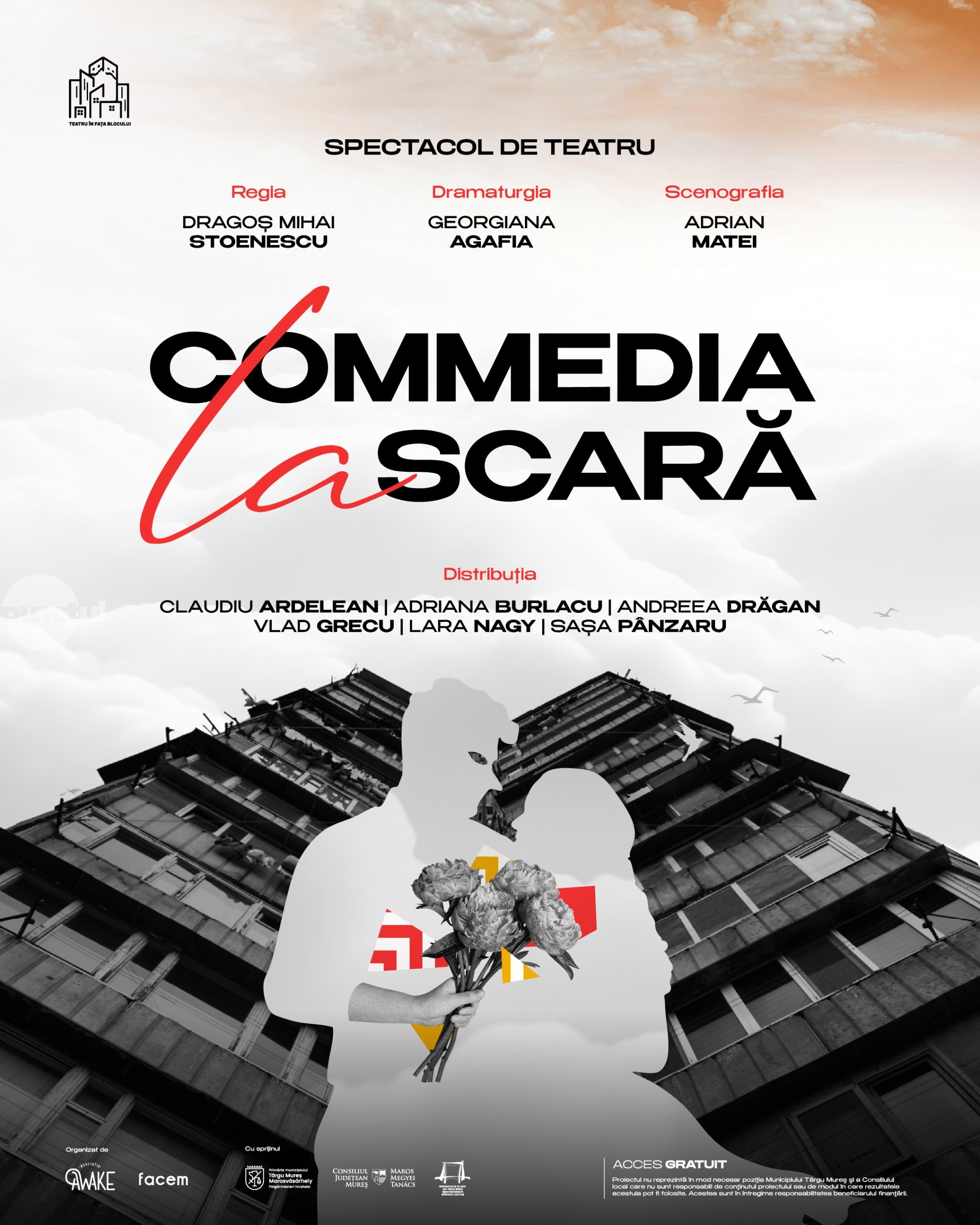 Teatru în fața blocului revine cu o comedie în cartierele Târgu Mureșului!