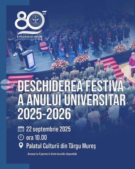 Luni are loc deschiderea anului universitar al UMFST la Palatul Culturii