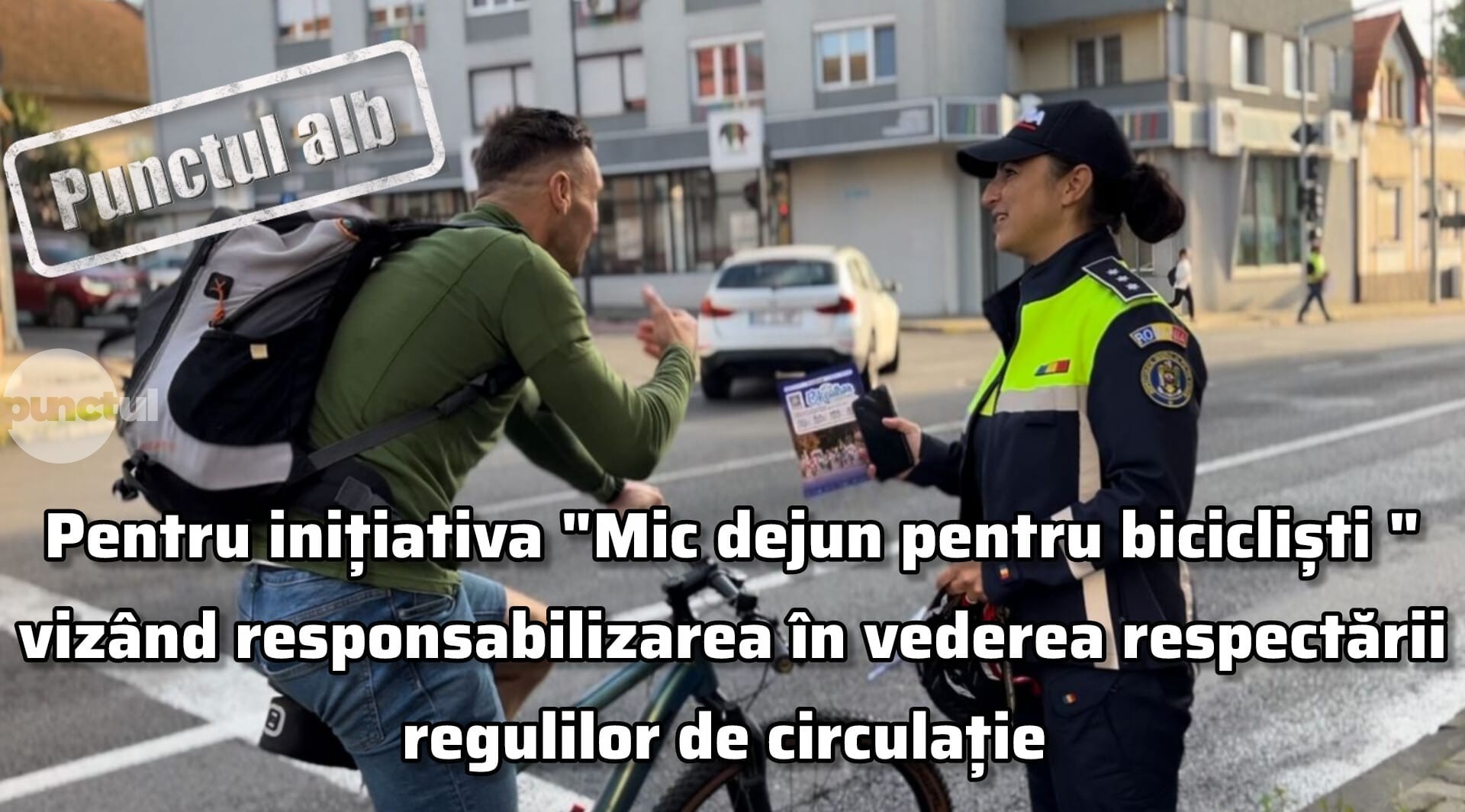 Punctul alb pentru inițiativa Mic Dejun pentru bicicliști
