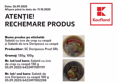 Kaufland retrage de la vânzare trei produse periculoase pentru sănătate
