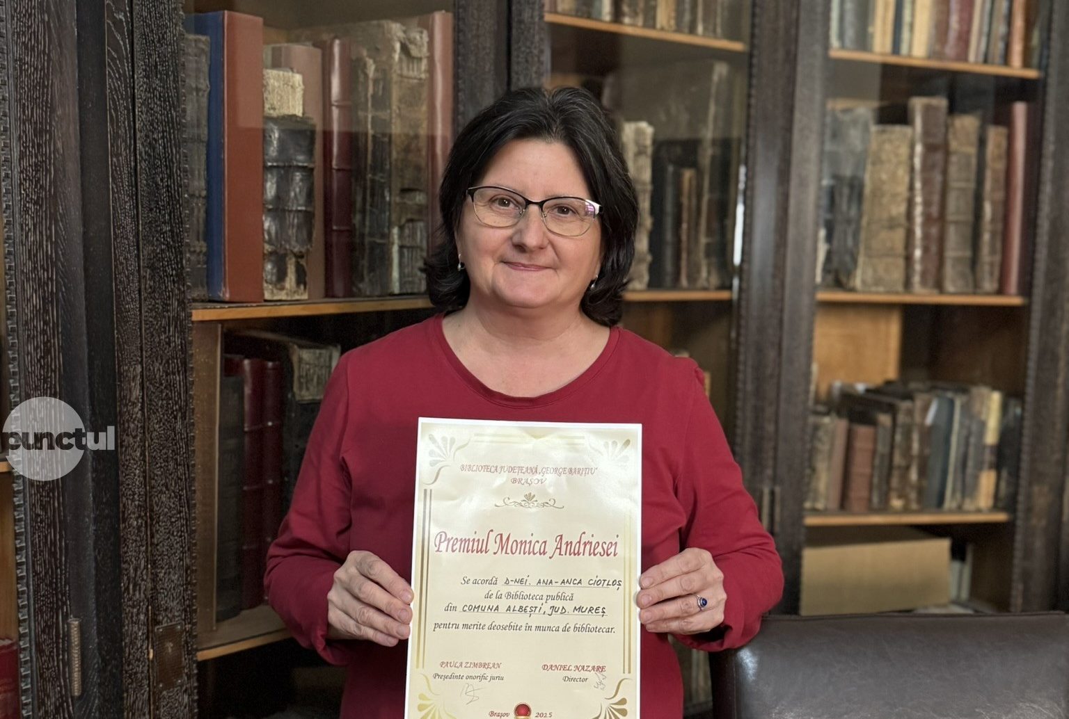 Bibliotecara care a readus pasiunea pentru citit la Albeşti, distinsă cu Premiul „Monica Andriesei”