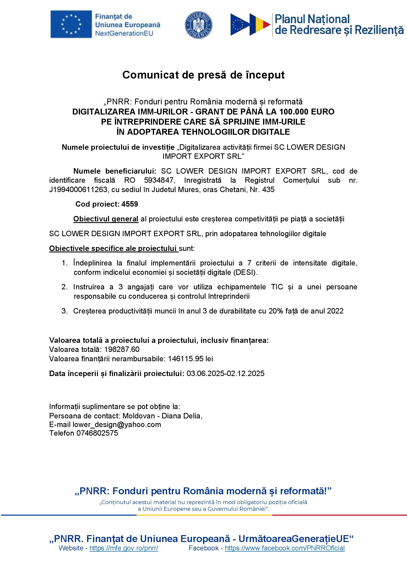 Comunicat de presă început