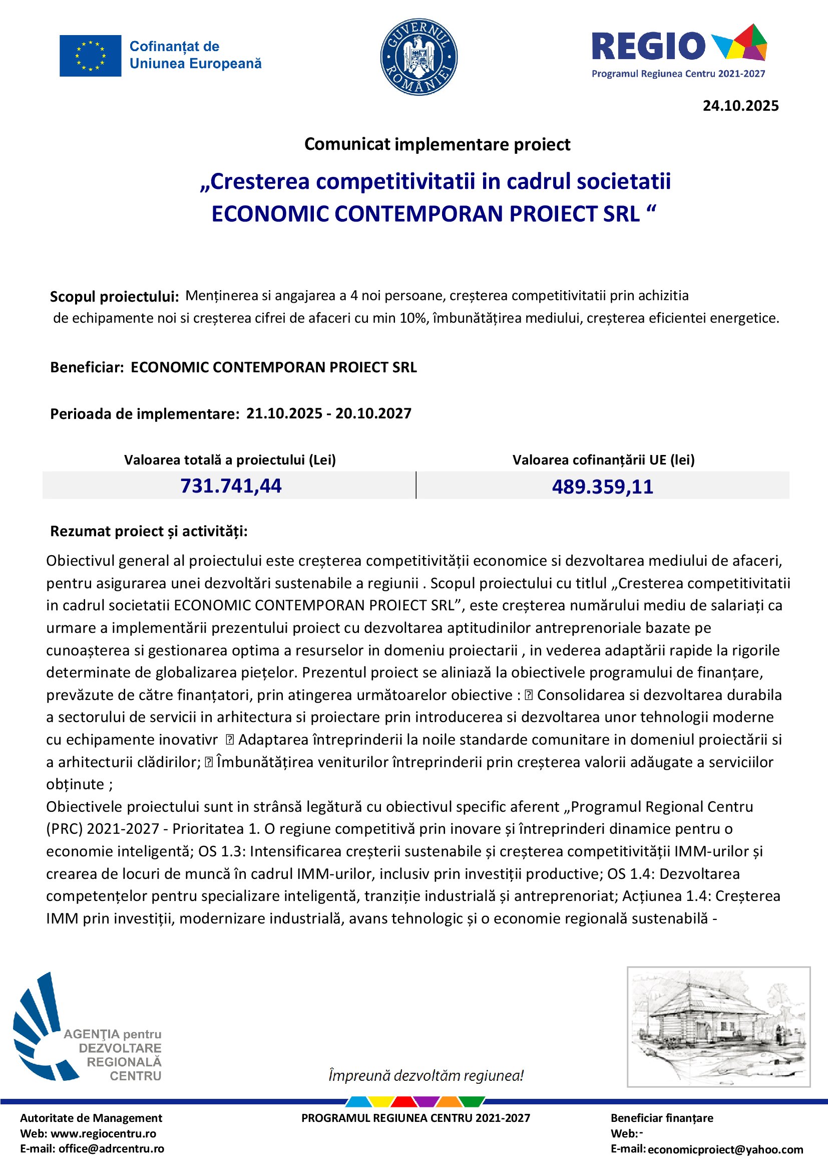 „Cresterea competitivitatii in cadrul societatii ECONOMIC CONTEMPORAN PROIECT SRL “