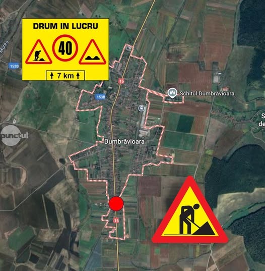 Reparații pe pasajul de peste calea ferată de pe DN15, în localitatea Dumbrăvioara