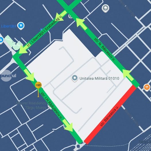 Mutare temporară a stației de autobuz de pe str. Nicolae Bălcescu