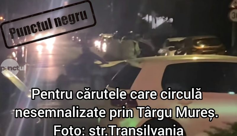 Punctul negru pentru căruțele care circulă nesemnalizate prin Târgu Mureș.