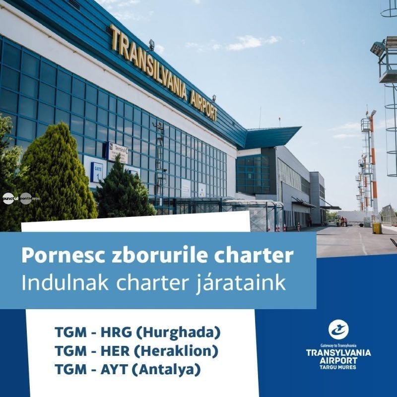 Pornește sezonul zborurilor charter de pe Aeroportul Transilvania Târgu Mureș