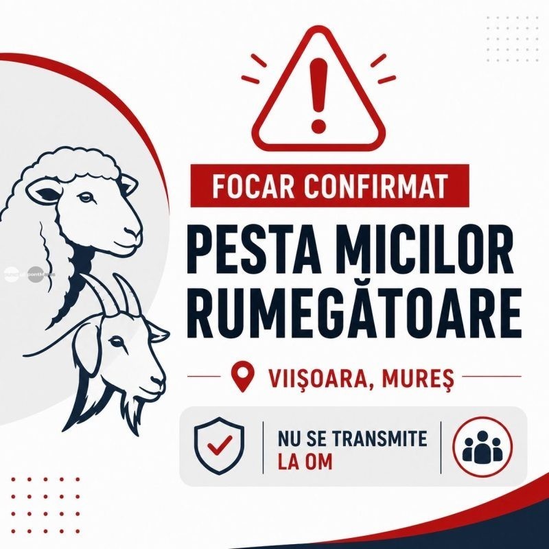 Încă o pestă! Focar de Pestă a Micilor Rumegătoare confirmat la Viișoara