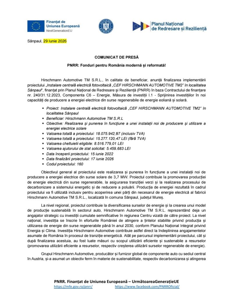 PNRR: Fonduri pentru România modernă și reformată!