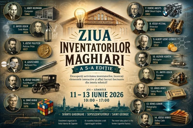 Ziua Inventatorilor Maghiari revine la Sfântu Gheorghe cu o expoziție interactivă dedicată marilor invenții ale lumii