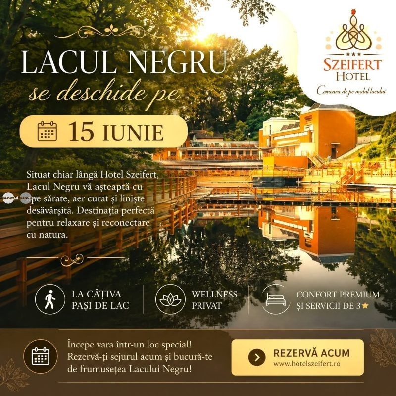 Lacul Negru din Sovata se deschide pe 15 iunie