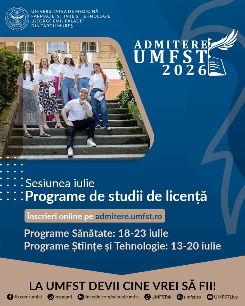 Admitere UMFST – sesiunea iulie