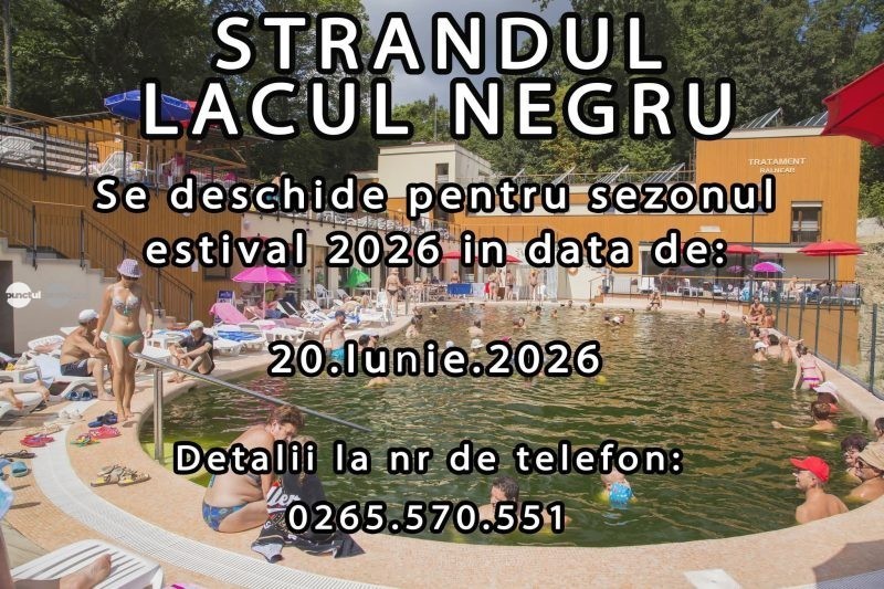 Ștrandul Lacul Negru din Sovata se deschide în 20 iunie