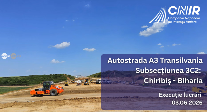 (VIDEO) Autostrada Transilvania: stadiul lucrărilor pe lotul Chiribiș–Biharia a ajuns la 51%