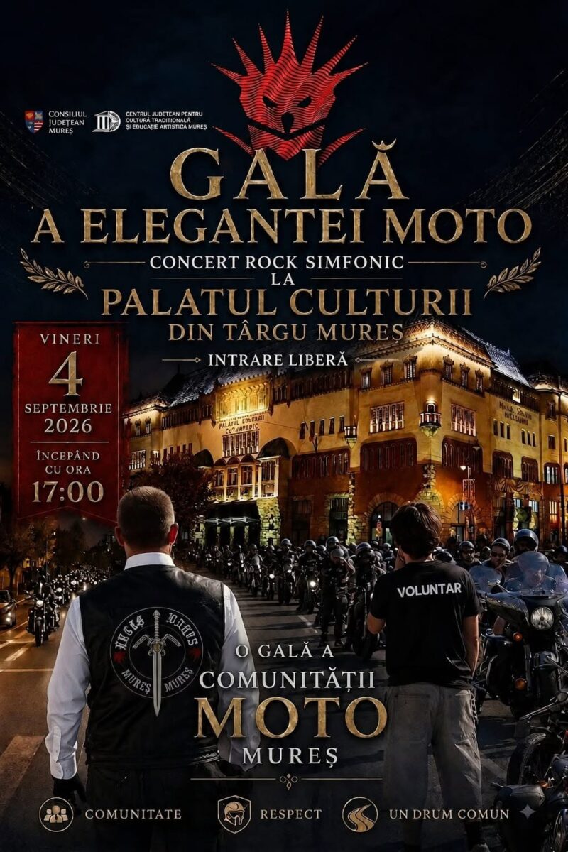 Prima ediție a Galei Eleganței Moto, la Palatul Culturii din Târgu Mureș. Intrarea este liberă