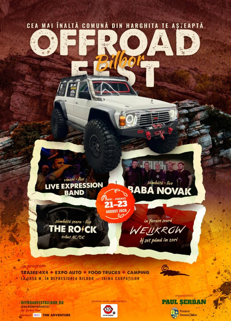 Bilbor Offroad Fest debutează în august, cu trasee 4×4, concurs și concerte live