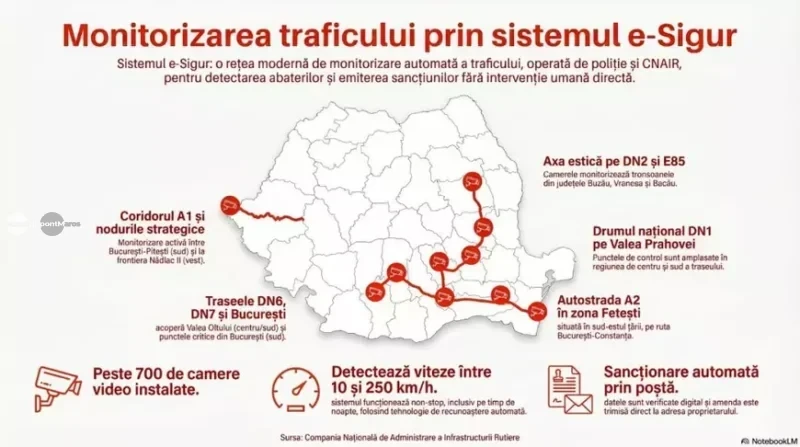 Radarele fixe se extind pe șoselele din România. Șoferii pot primi amenda acasă, fără să fie opriți