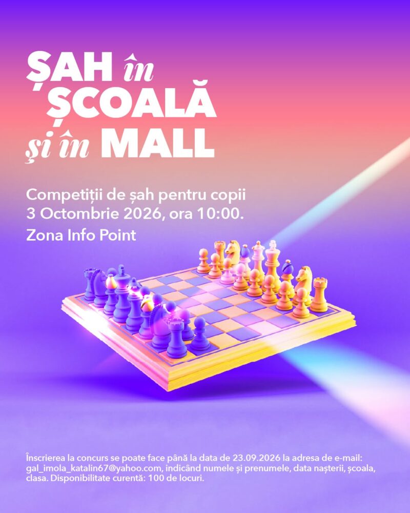 Revine concursul „Șah în școală” la Shopping City Târgu Mureș