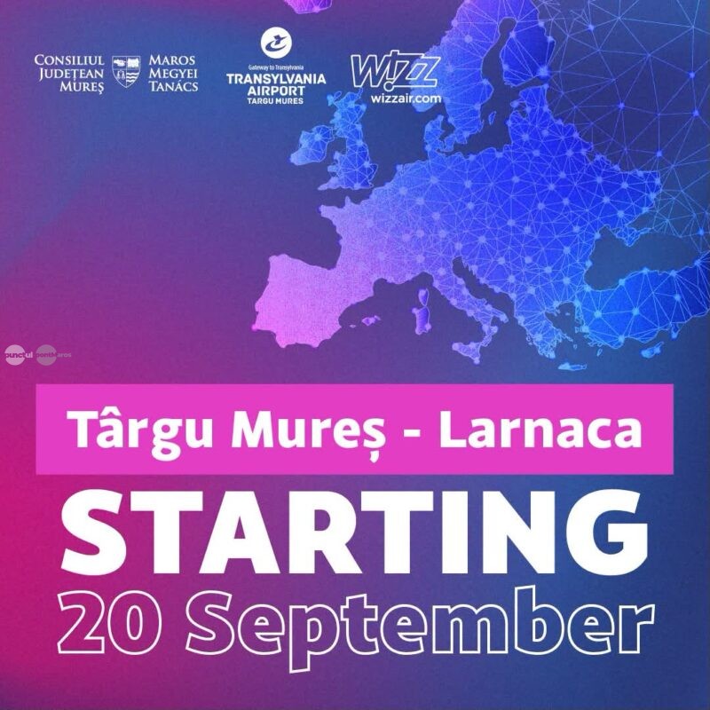 Zborurile Târgu Mureș – Larnaca revin din 20 septembrie