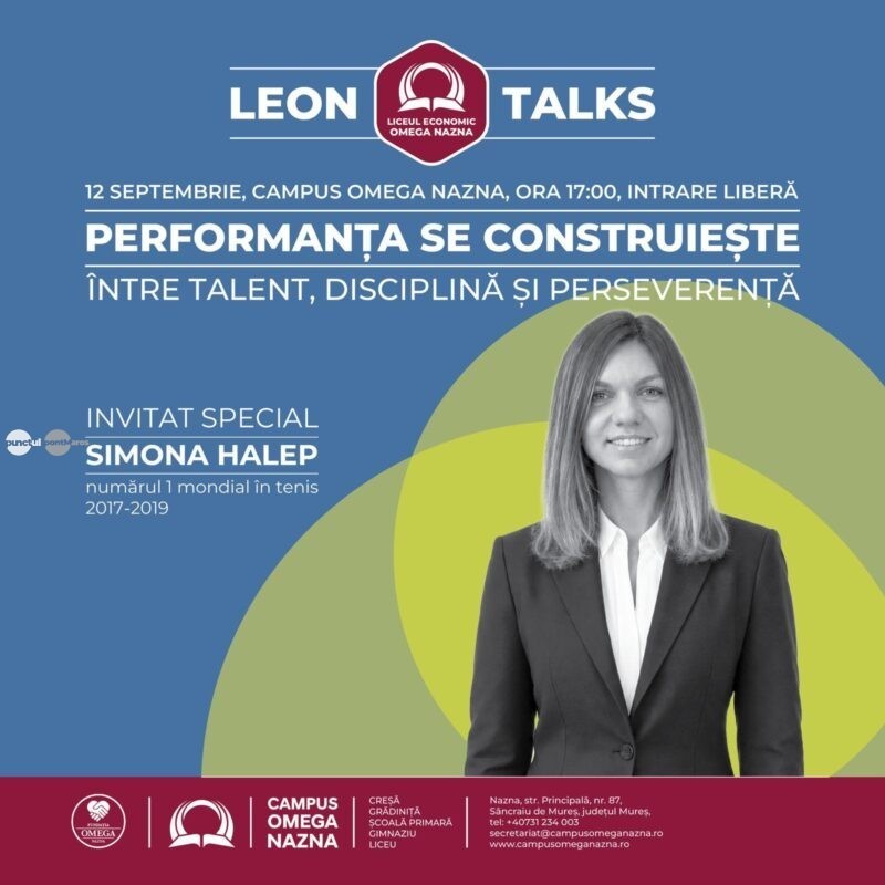 Simona Halep vine în Mureș. Fostul lider mondial, invitat special la „Leon Talks”, la Campus Omega Nazna