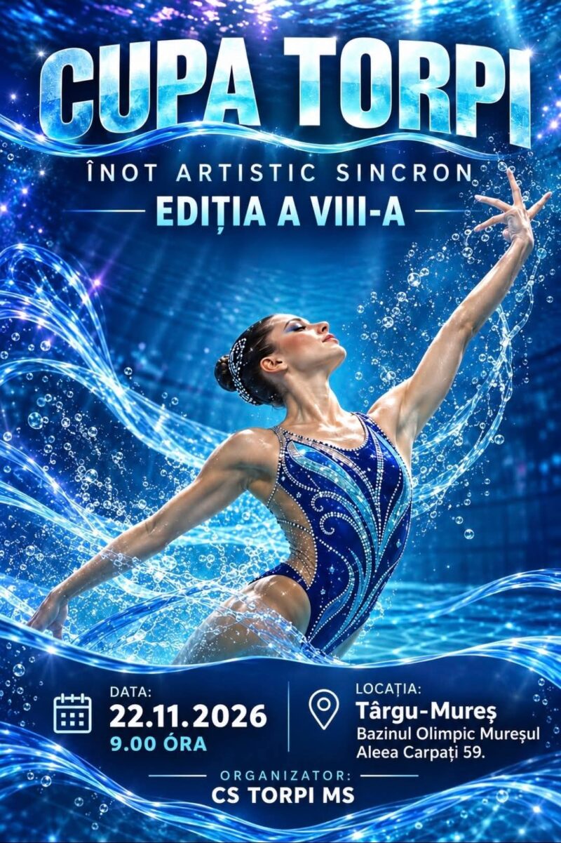 Cupa Torpi la înot artistic sincron revine la Târgu Mureș. Ediția a VII-a, în 22 noiembrie