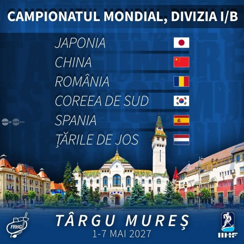 Campionatul Mondial de Hochei vine la Târgu Mureș în 2027. Șase echipe naționale vor juca în noua arenă
