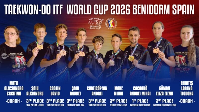 Trei medalii mondiale pentru Jaguar Academy Mureș la Benidorm. Andrei Mihai Cocoară, campion mondial