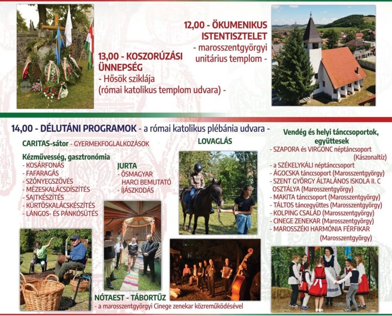 Ziua Comunității Maghiare din Sângeorgiu de Mureș, sărbătorită pe 10 octombrie cu spectacole, tradiții și activități pentru întreaga familie