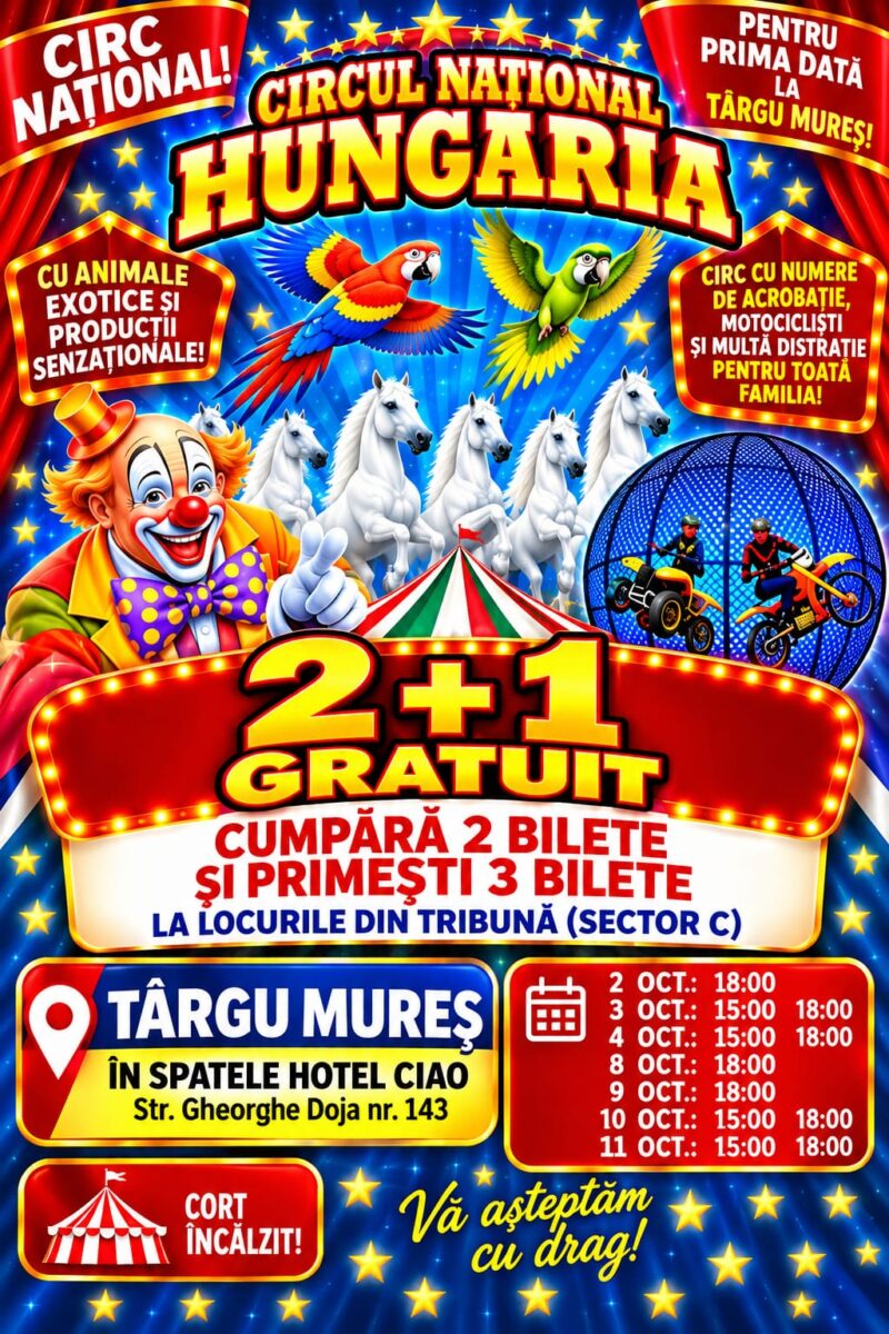 Un număr premiat la Festivalul Internațional de Circ de la Budapesta, prezentat la Târgu Mureș